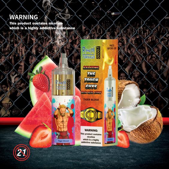RandM Tornado 10000 Airflow Control Vape-Gerät 1St Erdbeerdonut RandM rabattcode 8FV8T107