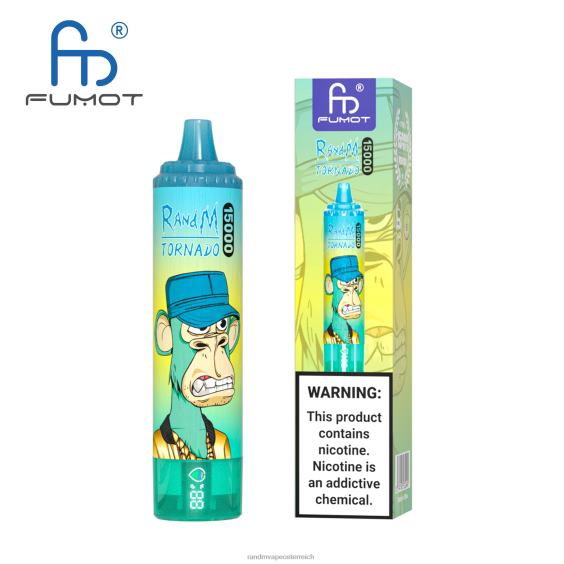 Fumot RandM Tornado 15000 Vape-Gerät mit Akku und E-Liquid-Display Version 1 Traubeneis RandM rabattcode 8FV8T27