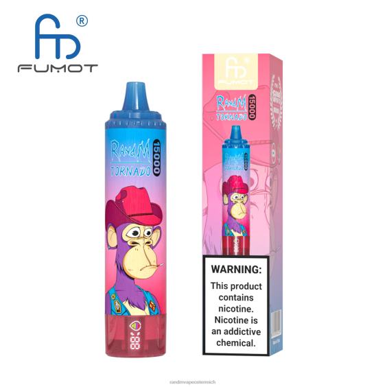 Fumot RandM Tornado 15000 Vape-Gerät mit Akku und E-Liquid-Display Version 1 Traubeneis RandM rabattcode 8FV8T27