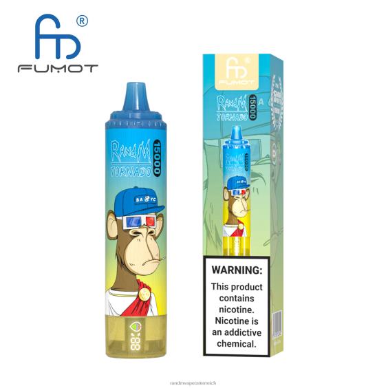 Fumot RandM Tornado 15000 Vape-Gerät mit Akku und E-Liquid-Display Version 1 Traubeneis RandM rabattcode 8FV8T27