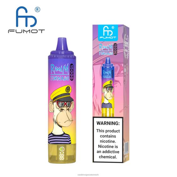 Fumot RandM Tornado 15000 Vape-Gerät mit Akku und E-Liquid-Display Version 1 Traubeneis RandM rabattcode 8FV8T27
