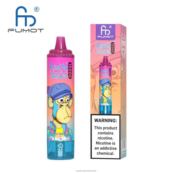 Fumot RandM Tornado 15000 Vape-Gerät mit Akku und E-Liquid-Display Version 1 Traubeneis RandM rabattcode 8FV8T27