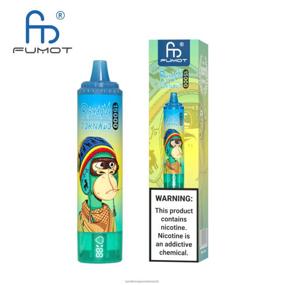 Fumot RandM Tornado 15000 Vape-Gerät mit Akku und E-Liquid-Display Version 1 Traubeneis RandM rabattcode 8FV8T27