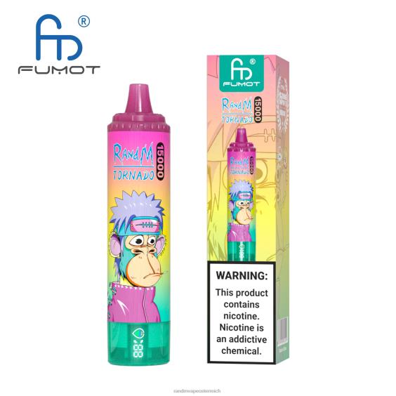 Fumot RandM Tornado 15000 Vape-Gerät mit Akku und E-Liquid-Display Version 1 Traubeneis RandM rabattcode 8FV8T27