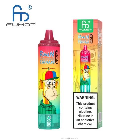 Fumot RandM Tornado 15000 Vape-Gerät mit Akku und E-Liquid-Display Version 1 Traubeneis RandM rabattcode 8FV8T27