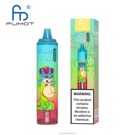 Fumot RandM Tornado 15000 Vape-Gerät mit Akku und E-Liquid-Display Version 1 Traubeneis RandM rabattcode 8FV8T27