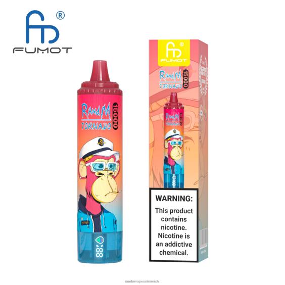 Fumot RandM Tornado 15000 Vape-Gerät mit Akku und E-Liquid-Display Version 1 Traubeneis RandM rabattcode 8FV8T27