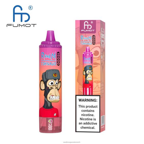 Fumot RandM Tornado 15000 Vape-Gerät mit Akku und E-Liquid-Display Version 1 Traubeneis RandM rabattcode 8FV8T27