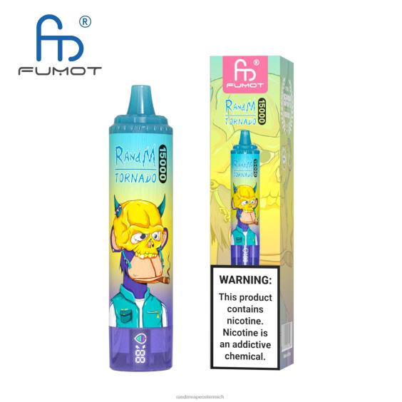 Fumot RandM Tornado 15000 Vape-Gerät mit Akku und E-Liquid-Display Version 1 Traubeneis RandM rabattcode 8FV8T27