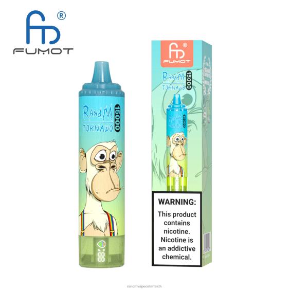 Fumot RandM Tornado 15000 Vape-Gerät mit Akku und E-Liquid-Display Version 1 Traubeneis RandM rabattcode 8FV8T27
