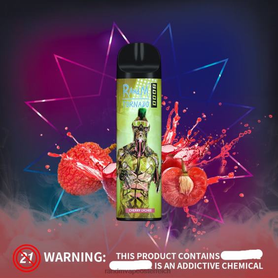RandM Tornado 8000 Airflow Control Vape-Gerät 1St blaues Razz-Eis RandM rabattcode 8FV8T237