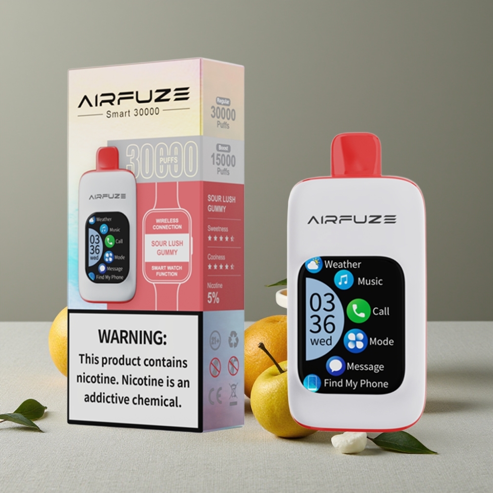 AirFuze Smart 30000 Puffs Disposable Pod Typ-C Touch Display 5% Nikotin Sauerer Gummibärchen Geschmack